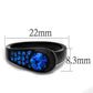 MATK2279 - IP Black(Ion Plating) Stainless Steel Ring with Top Grade Crystal  in Capri Blue
