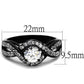MATK2282 - Two-Tone IP Black (Ion Plating) Stainless Steel Ring with AAA Grade CZ  in Clear