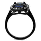 MATK2283 - Two-Tone IP Black (Ion Plating) Stainless Steel Ring with Synthetic Synthetic Glass in Montana