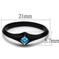 MATK2284 - IP Black(Ion Plating) Stainless Steel Ring with Top Grade Crystal  in Sea Blue