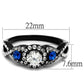 MATK2286 - Two-Tone IP Black (Ion Plating) Stainless Steel Ring with AAA Grade CZ  in Clear