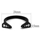 MATK2287 - IP Black(Ion Plating) Stainless Steel Ring with Top Grade Crystal  in Clear