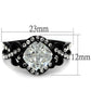 MATK2288 - IP Black(Ion Plating) Stainless Steel Ring with AAA Grade CZ  in Clear