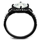 MATK2288 - IP Black(Ion Plating) Stainless Steel Ring with AAA Grade CZ  in Clear