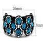 MATK2289 - IP Black(Ion Plating) Stainless Steel Ring with Top Grade Crystal  in Aquamarine