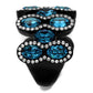 MATK2289 - IP Black(Ion Plating) Stainless Steel Ring with Top Grade Crystal  in Aquamarine