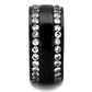 MATK2290 - IP Black(Ion Plating) Stainless Steel Ring with AAA Grade CZ  in Clear