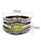 MATK2291 - Two-Tone IP Gold (Ion Plating) Stainless Steel Ring with AAA Grade CZ  in Topaz