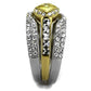 MATK2291 - Two-Tone IP Gold (Ion Plating) Stainless Steel Ring with AAA Grade CZ  in Topaz