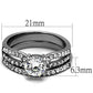 MATK2292 - High polished (no plating) Stainless Steel Ring with AAA Grade CZ  in Clear