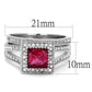 MATK2293 - High polished (no plating) Stainless Steel Ring with AAA Grade CZ  in Ruby