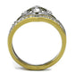 MATK2294 - Two-Tone IP Gold (Ion Plating) Stainless Steel Ring with Top Grade Crystal  in Clear