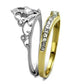 MATK2294 - Two-Tone IP Gold (Ion Plating) Stainless Steel Ring with Top Grade Crystal  in Clear