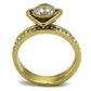 MATK2295 - IP Gold(Ion Plating) Stainless Steel Ring with AAA Grade CZ  in Clear