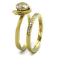 MATK2295 - IP Gold(Ion Plating) Stainless Steel Ring with AAA Grade CZ  in Clear