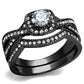 MATK2296J-  Stainless Steel Ring with AAA Grade CZ  in Clear Ion Plating-Black