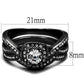 MATK2296J-  Stainless Steel Ring with AAA Grade CZ  in Clear Ion Plating-Black