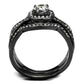 MATK2296J-  Stainless Steel Ring with AAA Grade CZ  in Clear Ion Plating-Black