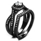 MATK2296J-  Stainless Steel Ring with AAA Grade CZ  in Clear Ion Plating-Black