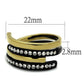 MATK2298 - IP Gold+ IP Black (Ion Plating) Stainless Steel Ring with Top Grade Crystal  in Clear