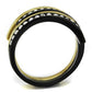 MATK2298 - IP Gold+ IP Black (Ion Plating) Stainless Steel Ring with Top Grade Crystal  in Clear