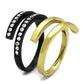 MATK2298 - IP Gold+ IP Black (Ion Plating) Stainless Steel Ring with Top Grade Crystal  in Clear