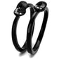 MATK2300 - IP Black(Ion Plating) Stainless Steel Ring with Top Grade Crystal  in Clear