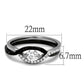 MATK2301 - Two-Tone IP Black (Ion Plating) Stainless Steel Ring with AAA Grade CZ  in Clear