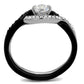 MATK2301 - Two-Tone IP Black (Ion Plating) Stainless Steel Ring with AAA Grade CZ  in Clear
