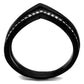 MATK2302 - IP Black(Ion Plating) Stainless Steel Ring with Top Grade Crystal  in Clear