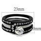 MATK2303 - Two-Tone IP Black (Ion Plating) Stainless Steel Ring with AAA Grade CZ  in Clear