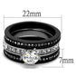MATK2304 - Two-Tone IP Black (Ion Plating) Stainless Steel Ring with AAA Grade CZ  in Clear