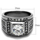 MATK2305 - High polished (no plating) Stainless Steel Ring with AAA Grade CZ  in Clear