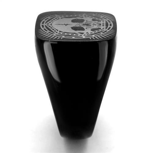 MATK2306 - IP Black(Ion Plating) Stainless Steel Ring with No Stone