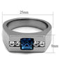 MATK2307 - High polished (no plating) Stainless Steel Ring with Top Grade Crystal  in Aquamarine