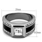 MATK2308 - High polished (no plating) Stainless Steel Ring with Top Grade Crystal  in Clear