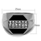MATK2309 - High polished (no plating) Stainless Steel Ring with Top Grade Crystal  in Clear