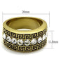 MATK2310 - IP Gold(Ion Plating) Stainless Steel Ring with Top Grade Crystal  in Clear