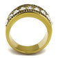 MATK2310 - IP Gold(Ion Plating) Stainless Steel Ring with Top Grade Crystal  in Clear