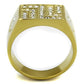 MATK2311 - IP Gold(Ion Plating) Stainless Steel Ring with Top Grade Crystal  in Clear
