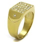 MATK2311 - IP Gold(Ion Plating) Stainless Steel Ring with Top Grade Crystal  in Clear
