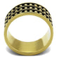 MATK2312 - IP Gold(Ion Plating) Stainless Steel Ring with Epoxy  in Jet