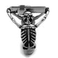 MATK2313 - High polished (no plating) Stainless Steel Ring with Epoxy  in Jet