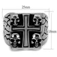 MATK2316 - High polished (no plating) Stainless Steel Ring with Epoxy  in Jet