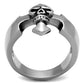 MATK2318 - High polished (no plating) Stainless Steel Ring with Epoxy  in Jet