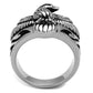 MATK2319 - High polished (no plating) Stainless Steel Ring with Epoxy  in Jet