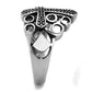 MATK2320 - High polished (no plating) Stainless Steel Ring with Epoxy  in Jet