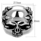 MATK2323 - High polished (no plating) Stainless Steel Ring with Epoxy  in Jet