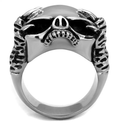 MATK2323 - High polished (no plating) Stainless Steel Ring with Epoxy  in Jet