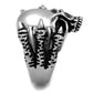 MATK2323 - High polished (no plating) Stainless Steel Ring with Epoxy  in Jet